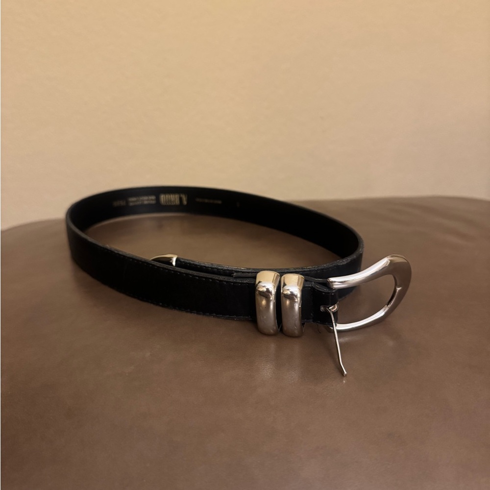 Elegant Vintage A. Brod Black Leather Belt